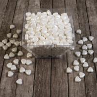 Посыпка кондитерская обьемная 3D Сердечки белые перламутровые
