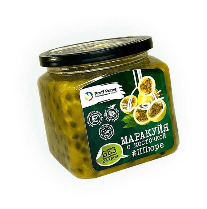 Пюре Proff Puree Маракуйя с косточкой без сахара (500 грамм)