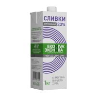 Сливки молочные 33% Эконива Professional Line ультрапастеризованные 1 л
