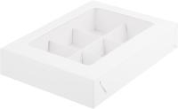 Коробка для конфет с вклееным окном, белая (155х115х30 мм) РУ.