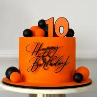 Топпер для торта боковой «Happy Birthday 19», черный