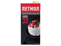 Сливки Крем сливочный ПЕТМОЛ Россия, 33%, 1 литр