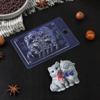 Форма для шоколада пластиковая «Влюблённые котята», 8,5×7,5×2,6 см