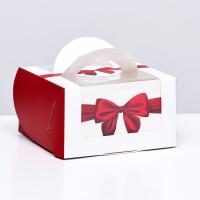 Коробка под бенто торт с окном, 