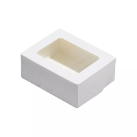 Коробка крафт с окном 10*8*3 см (tabox 300) белая