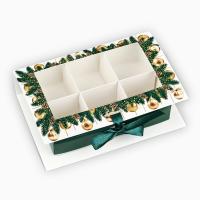 Коробка под 6 конфет с ячейками «Счастливого Нового года!» 14.8 х 9.5 х 3.5 см