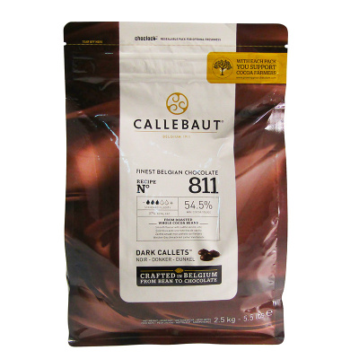 Шоколад темный CALLEBAUT каллеты, 54,5%, 2.5кг (заводская)