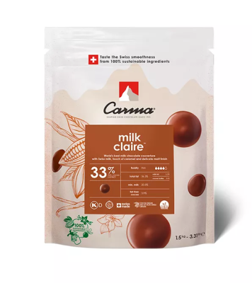 Шоколад молочный Carma Milk CLAIRE 33% (1,5 кг) 