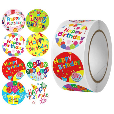 Стикер «Happy Birthday», круглый 