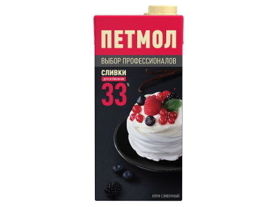 Сливки Крем сливочный ПЕТМОЛ Россия, 33%, 1 литр