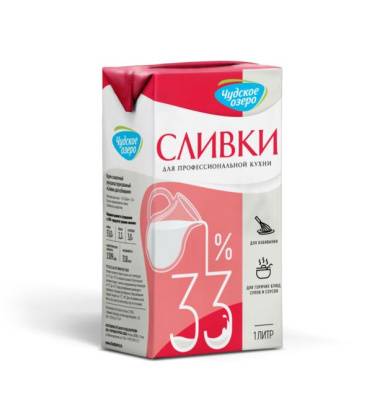 Сливки молочные 33% "Чудское озеро" 1 л