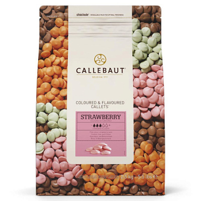 Шоколад розовый Strawberry CALLEBAUT со вкусом клубники 30%. 2,5 кг (заводская)